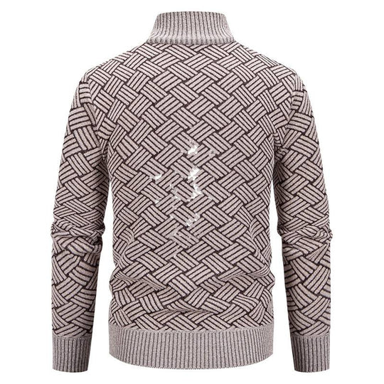 Herren Strickjacke mit modernem Karomuster EB