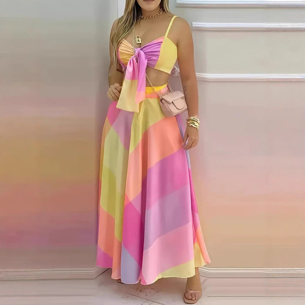 Damen Maxikleid mit raffiniertem Knotendesign EB