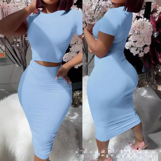 Damen Figurbetontes Kleid-Set mit kurzem Oberteil und Pencil-Rock EB