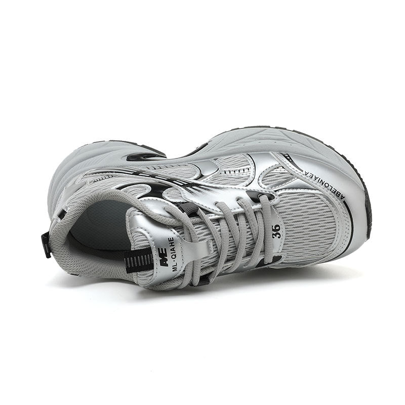 Damen Sportliche Sneaker mit atmungsaktivem Netz-Material und stoßdämpfender Sohle EB
