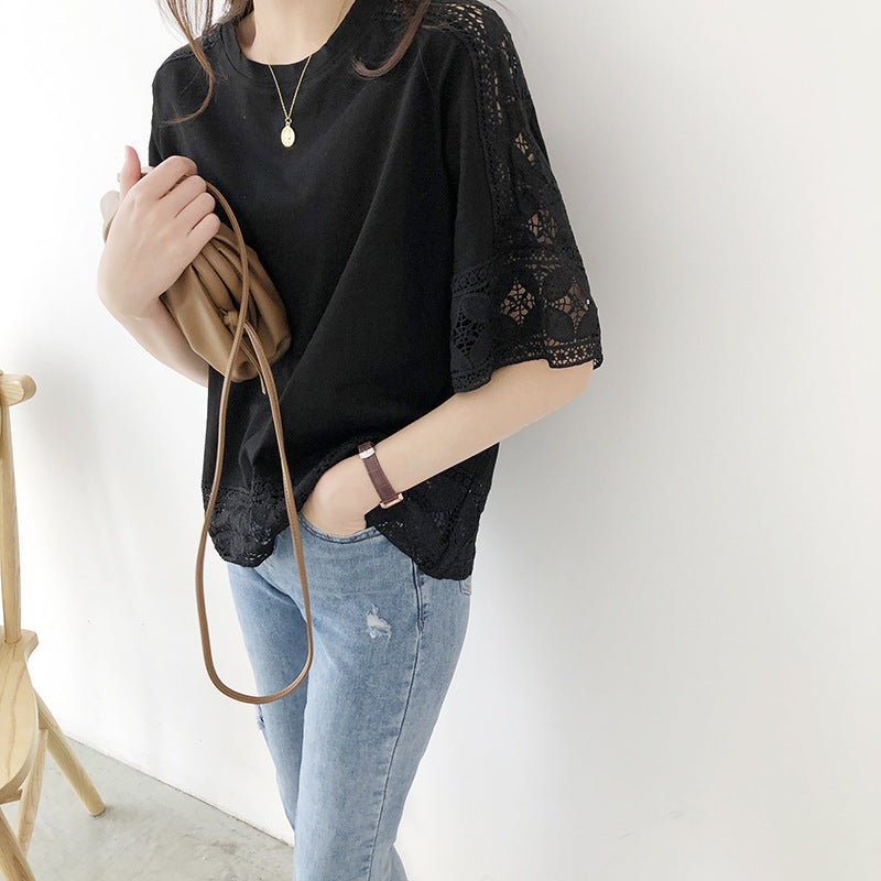 Damen T-Shirt mit Spitze EB