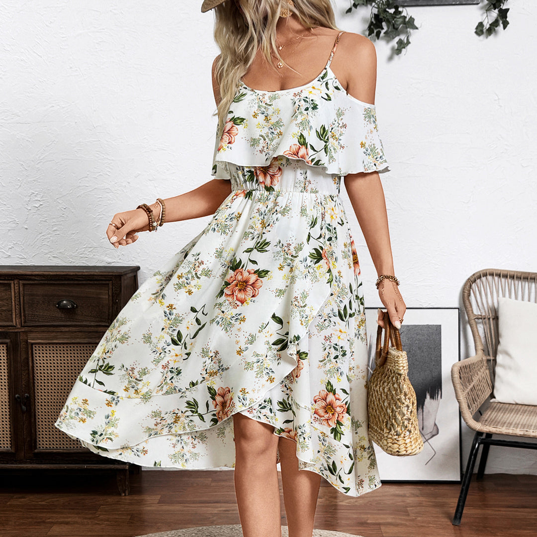 Damen Verspieltes Blumen-Überwurfkleid EB