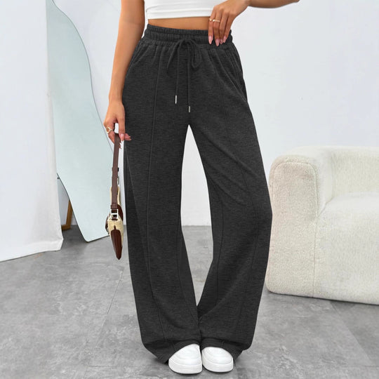 Damen nan komfortable High-Waist Jogginghose mit Kordelzug und tiefen Eingrifftaschen EB