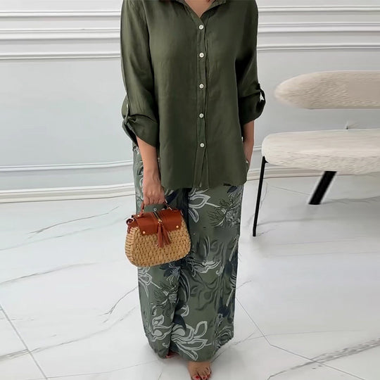 Damen Freizeit-Hose und lässiges Oberteil Set EB