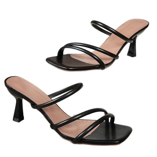 Damen elegante Sandaletten mit kunstvollem Riemendesign und modischem Blockabsatz EB