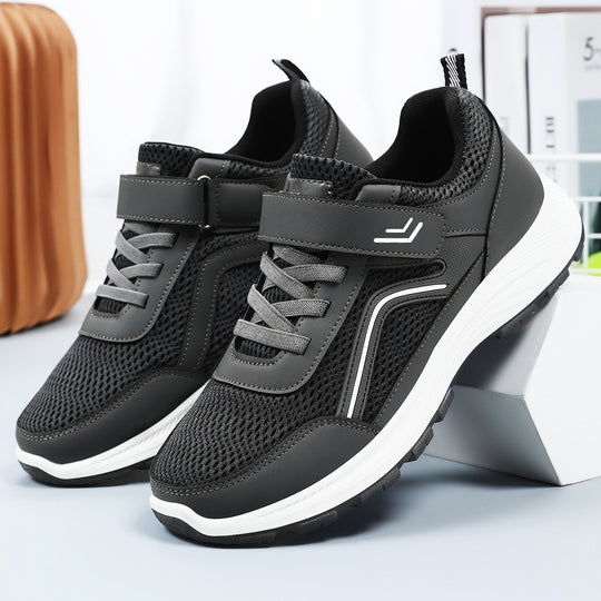 Damen Sportliche Sneaker mit elastischem Klettverschluss und atmungsaktivem Mesh-Obermaterial EB