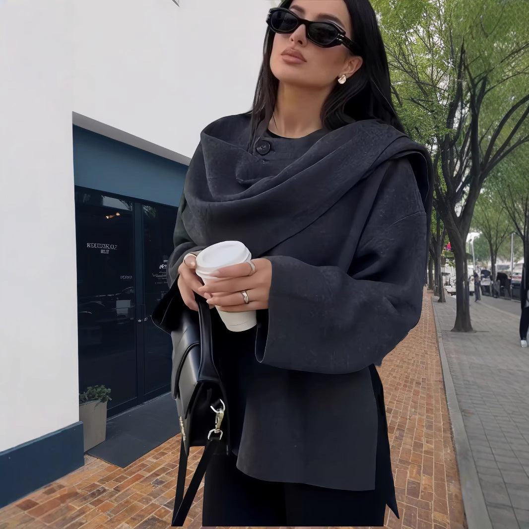 Damen elegante und gemütliche Capejacke EB