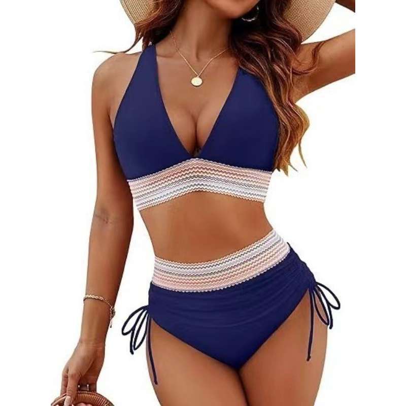 Damen Bikiniset mit hohem Bund und verstellbaren Rüschen EB