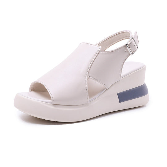 Damen Offene Wedge-Sandalen mit verstellbarem Riemendesign EB