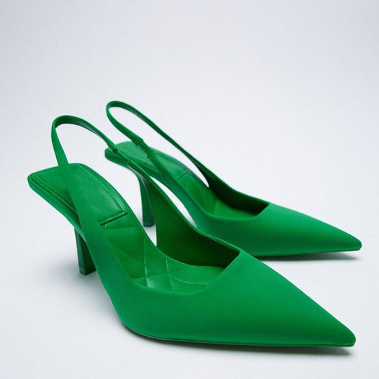 Damen Sling-Pumps mit elegantem V-Ausschnitt und komfortablem Blockabsatz EB