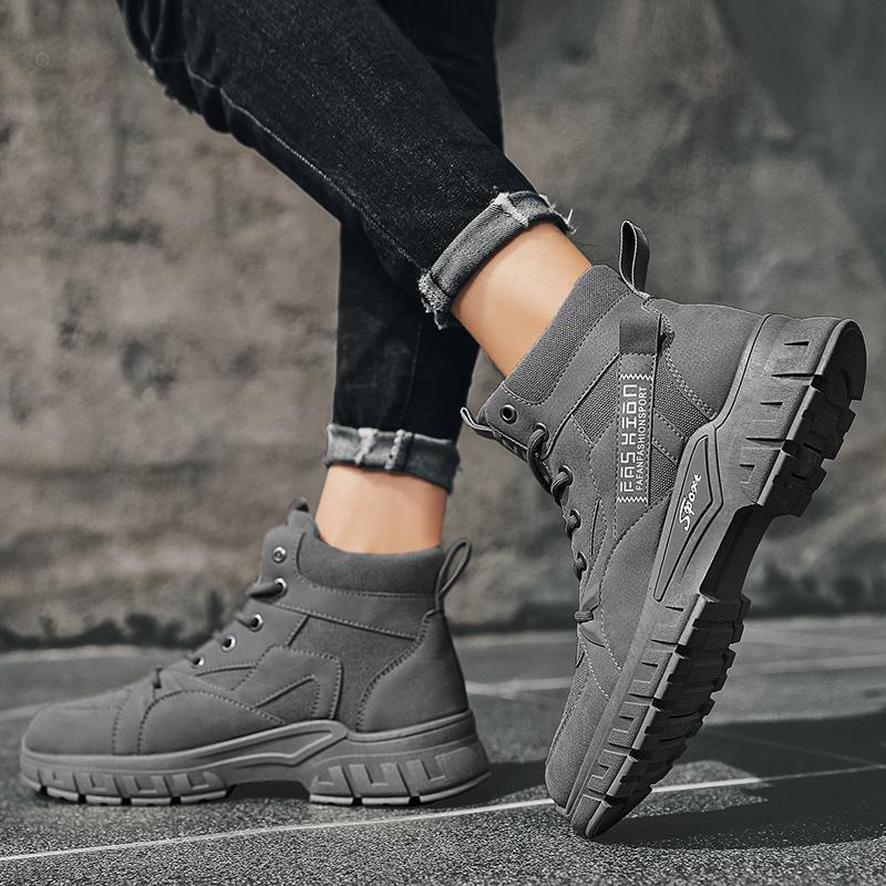 Herren robuste High-Top Outdoor-Boots mit profilierter Offroad-Sohle, gepolstertem Knöchelkragen und verstärkter Zehenkappe EB