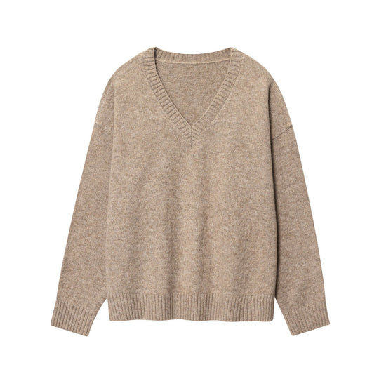 Damen Pullover mit V-Ausschnitt und lässigem Schnitt EB