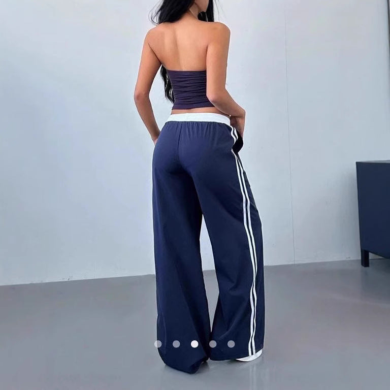 Damen Sportliche Jogginghose mit seitlichen Streifen EB