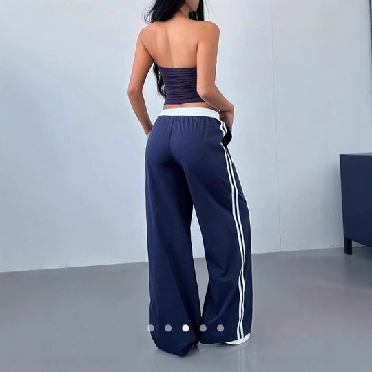 Damen Sportliche Jogginghose mit seitlichen Streifen EB
