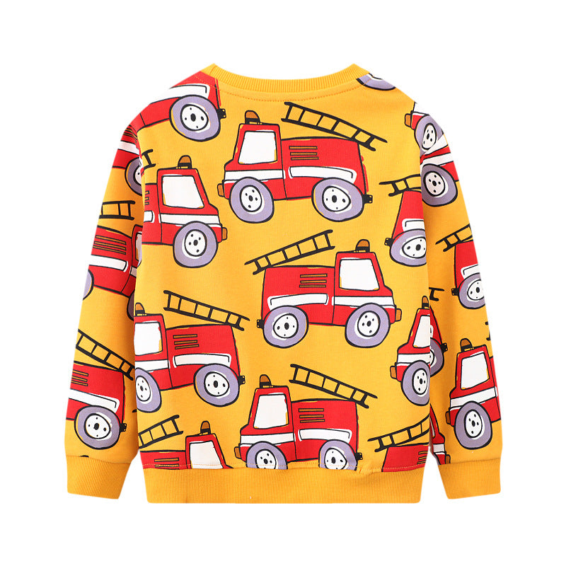Jungen Sweatshirt mit coolem Feuerwehrfahrzeug-Motiv EB