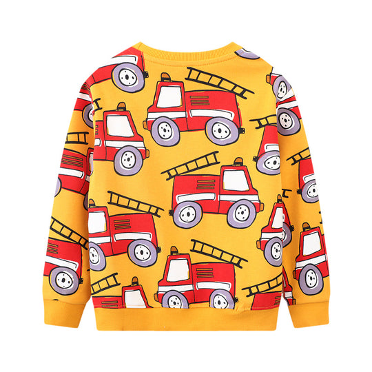 Jungen Sweatshirt mit coolem Feuerwehrfahrzeug-Motiv EB