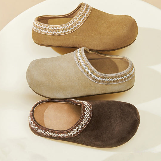 Damen Gemütliche Fleece-Clogs mit modischem Riemen EB