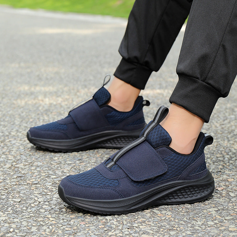Herren nan urbaner Slip-On-Sneaker mit Klett-Frontverschluss, elastischem Zugsystem und mehrschichtiger Dämpfung EB
