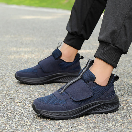 Herren nan urbaner Slip-On-Sneaker mit Klett-Frontverschluss, elastischem Zugsystem und mehrschichtiger Dämpfung EB