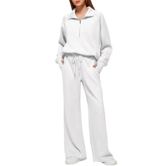 Damen Sportives Set mit Stehkragen und weitem Beinschnitt EB