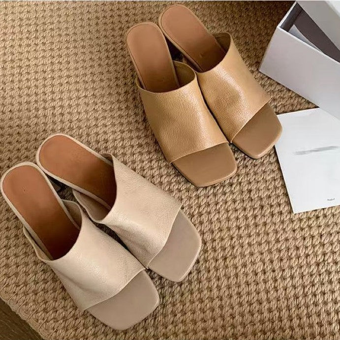 Damen Bequeme Mules mit stylishen Blockabsätzen EB