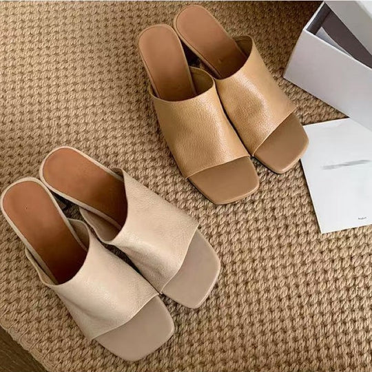 Damen Bequeme Mules mit stylishen Blockabsätzen EB
