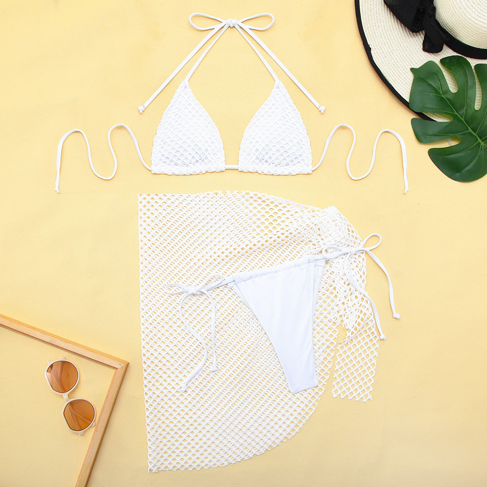 Damen Bikini-Set mit innovativem Netzdesign und trendigem Wickelrock EB