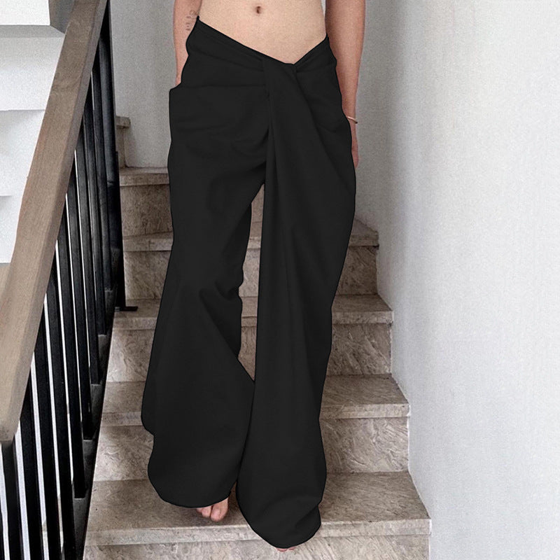 Damen elegante Palazzo-Hose mit raffinierter Drapierung EB