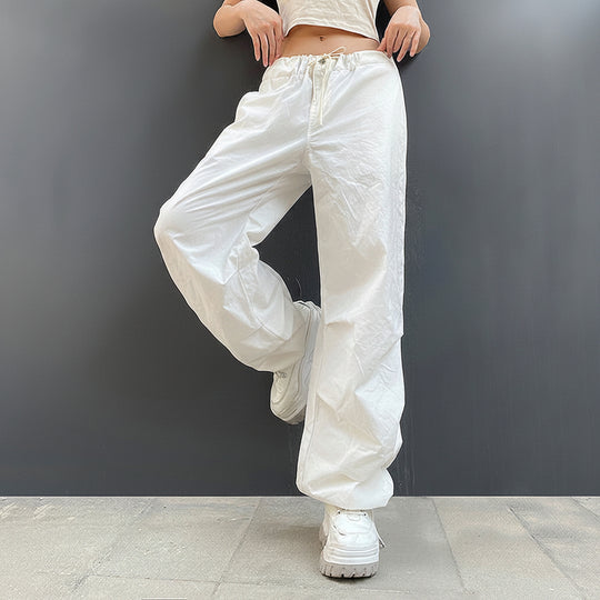 Damen Weite Sporthose mit elastischem Bund und stylischen Ketten-Details Heidi-Mode