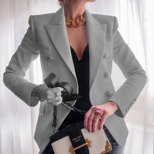 Damen Edler Blazer mit Goldknopf-Detail und klassischem Schnitt EB