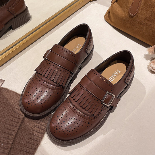Damen Mokassins mit modischem Fransen-Design und bequemer Sohle EB