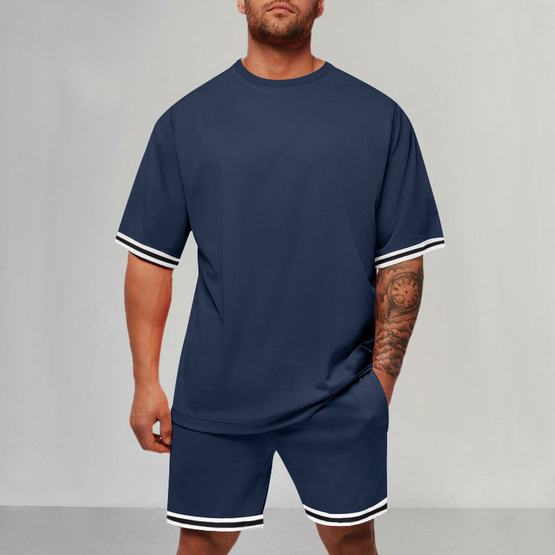 Herren Sportliches Kurzarm-Set mit Kontrastdetails EB