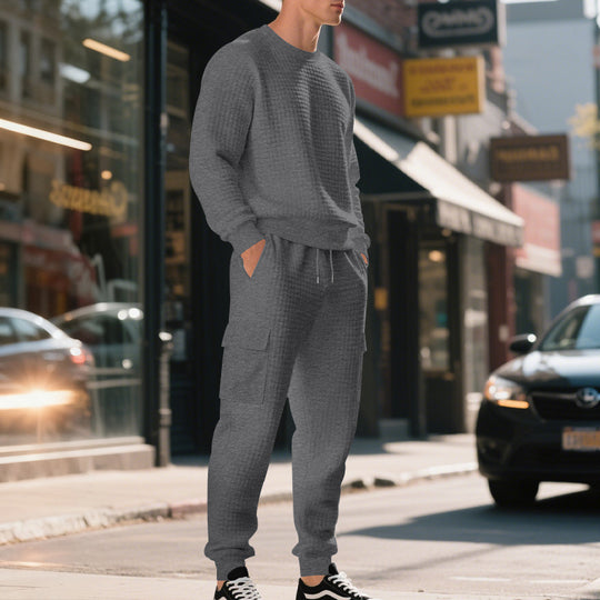 Herren lässiges Sweatshirt und Cargohose Set EB