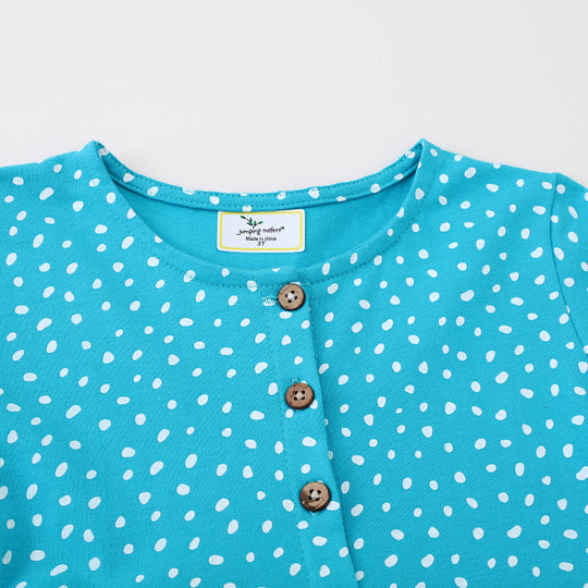 Mädchen Langarmkleid mit verspieltem Vogel-Design EB