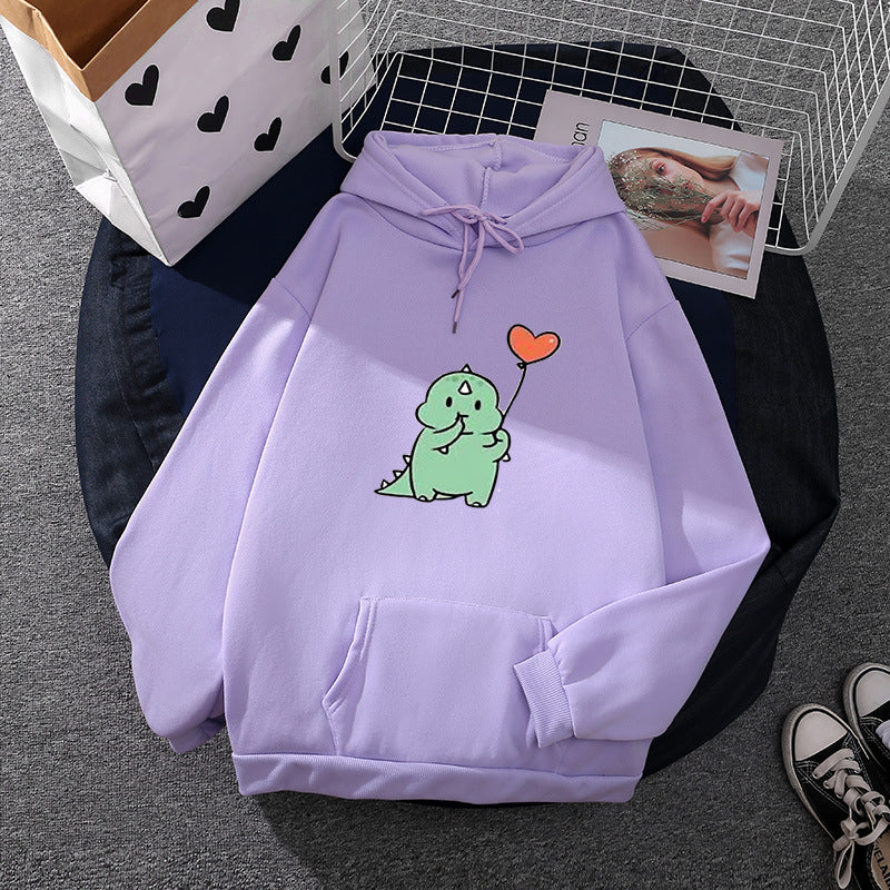Damen nan Kapuzenpullover im Relaxed-Fit mit botanischer Frucht-Illustration und Kängurutasche EB