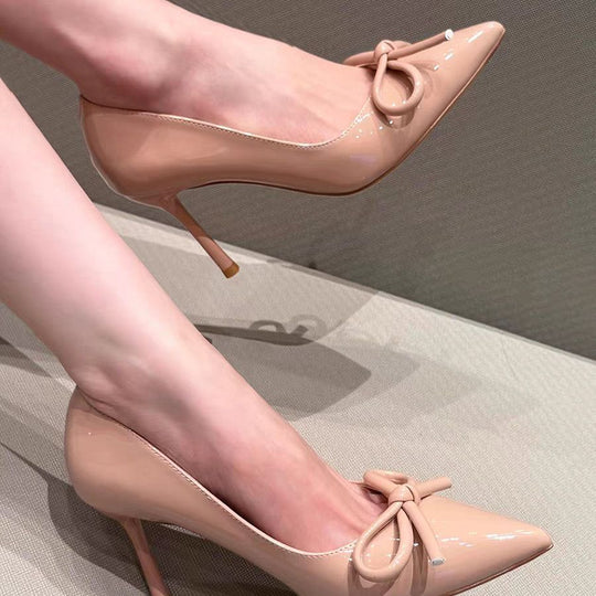Damen elegante High Heels mit Schleifenakzent EB