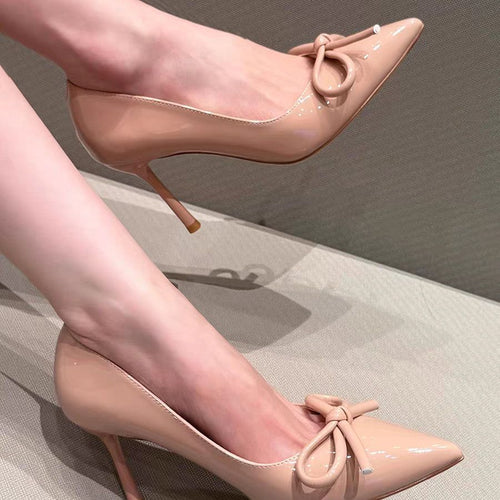 Damen elegante High Heels mit Schleifenakzent EB