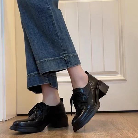 Damen modische Schnürschuhe mit Blockabsatz EB