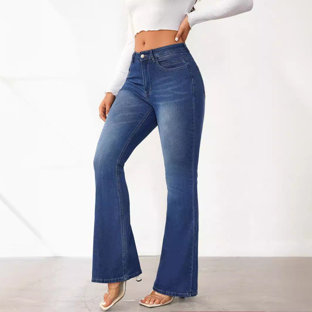 Damen Flared Jeans mit hohem Bund und bequemer Passform EB