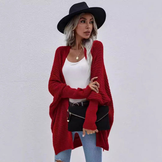 Damen luftige Strickjacke mit offenes Design und feiner Maschenstruktur EB