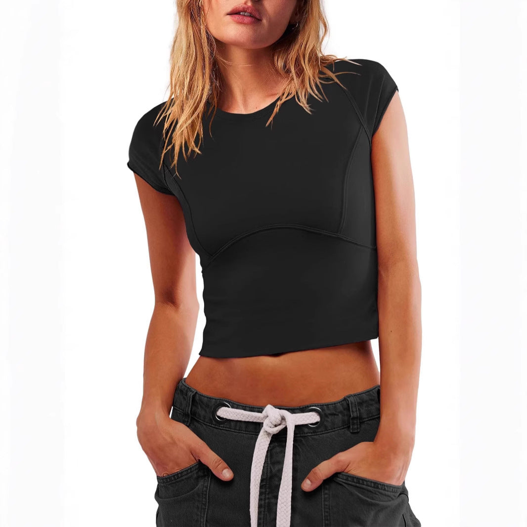 Damen Crop-Top mit figurbetonendem Schnitt und sportlichem Design EB