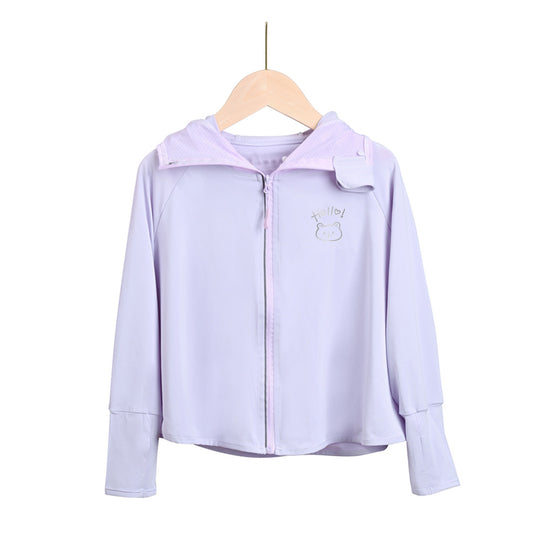 Damen Leichte und atmungsaktive Kapuzenjacke mit verspieltem Design EB