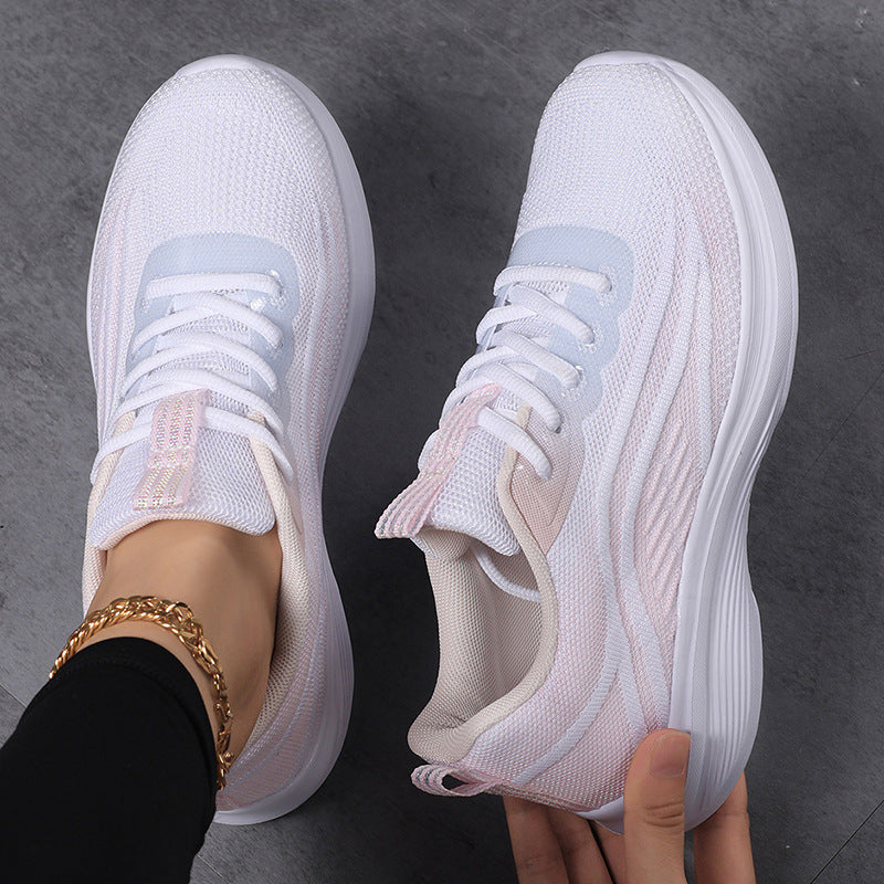 Damen Sportliche Leichtgewicht Sneakers mit atmungsaktivem Obermaterial EB