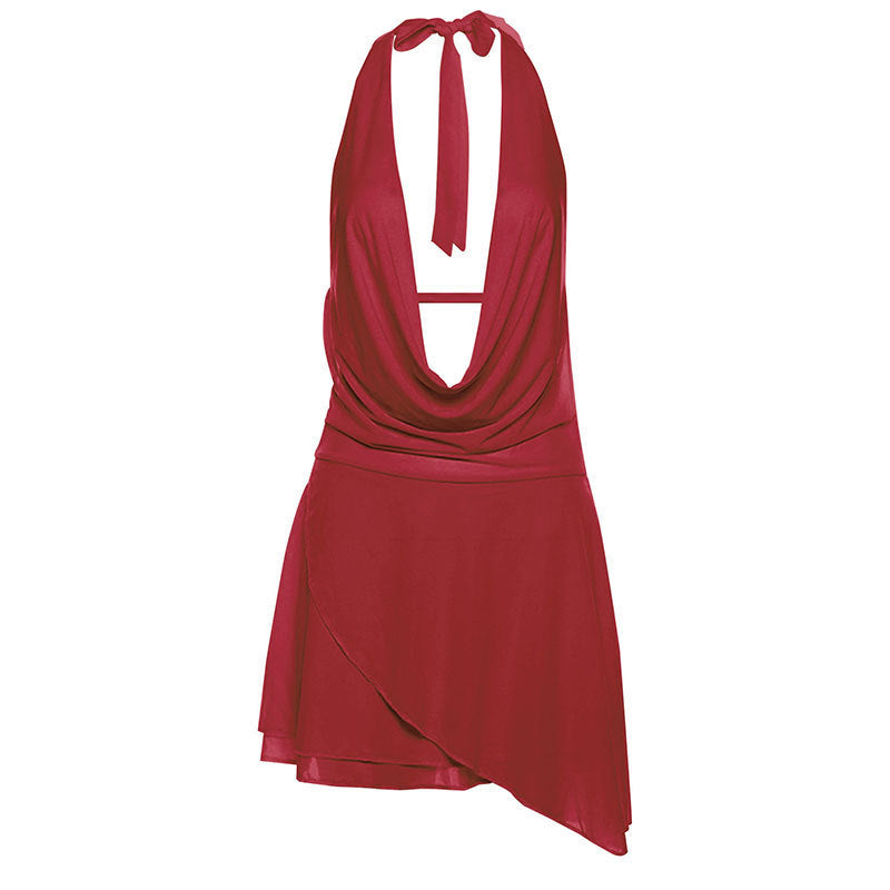 Damen Minikleid mit raffiniertem Wickelausschnitt und elegantem Drapierungsdesign EB