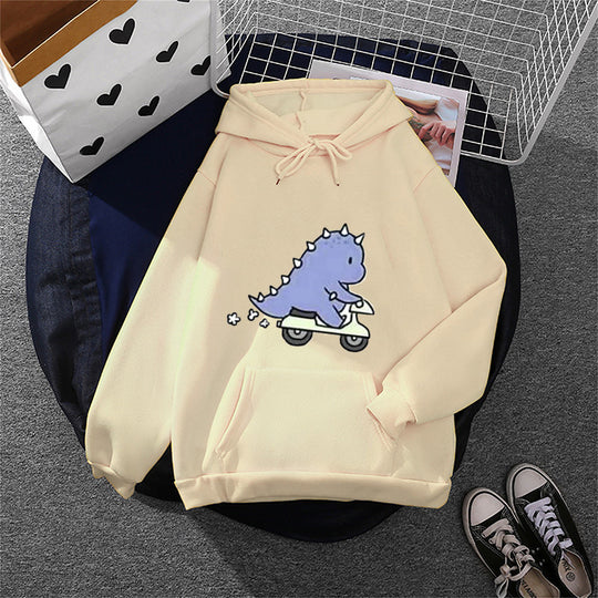 Damen nan Kapuzenpullover im Relaxed-Fit mit botanischer Frucht-Illustration und Kängurutasche EB