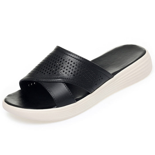 Damen Komfortable Slip-On Sandalen mit atmungsaktiven Netzdetails EB