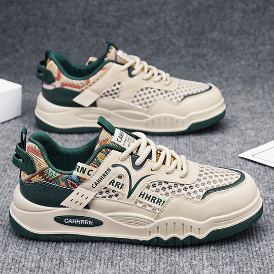 Unisex modische Mesh-City-Sneaker mit gewebtem Fersenmuster, gepolsterter Achillessektion und stoßdämpfender Plateau-Laufsohle EB