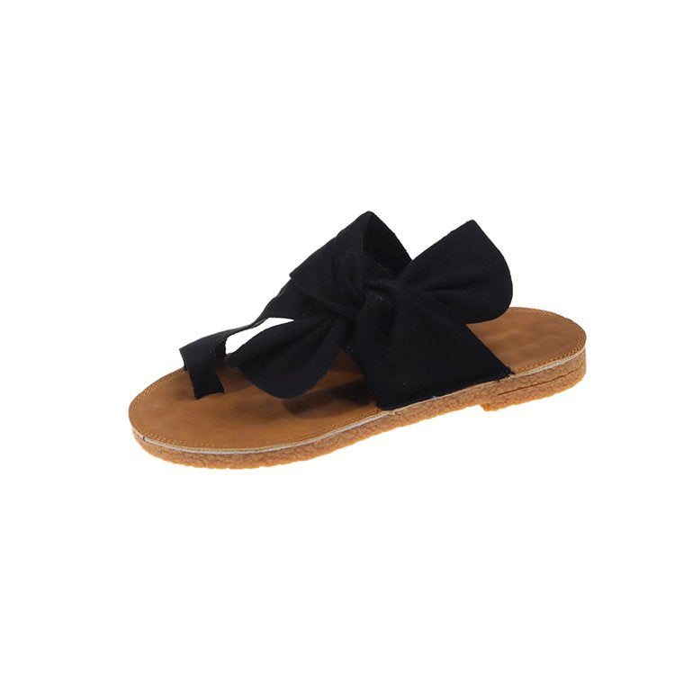 Damen Komfortable Badesandalen mit dekorativem Schleifen-Design EB
