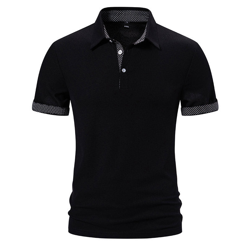Herren Poloshirt mit modischem Kragen und kontrastierenden Ärmeln EB