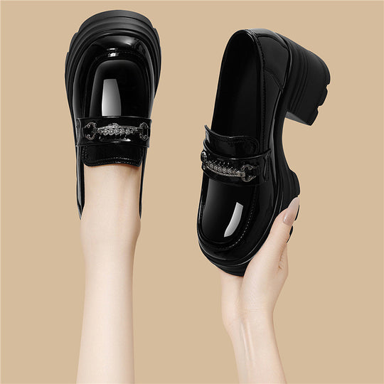 Damen Moderne Plateau-Schuhe mit modischer Schnallen-Detail EB